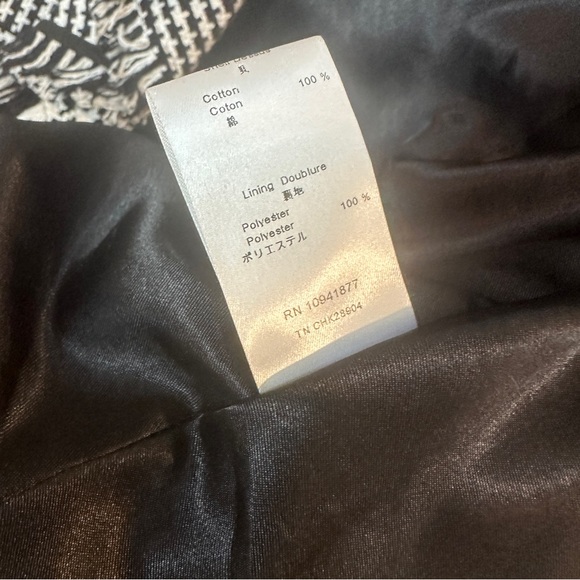 Anne Fontaine Olivia Ruffle Houndstooth Black White Designer Jacket Women’s Sz 2 - Picture 5 of 6